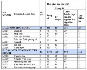 CHƯƠNG TRÌNH ĐÀO TẠO CAO ĐẲNG, TRUNG CẤP NGÀNH KẾ TOÁN DOANH NGHIỆP