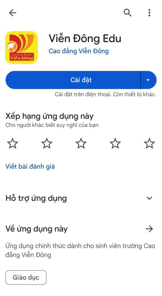 Instructions for installing Vien Dong app